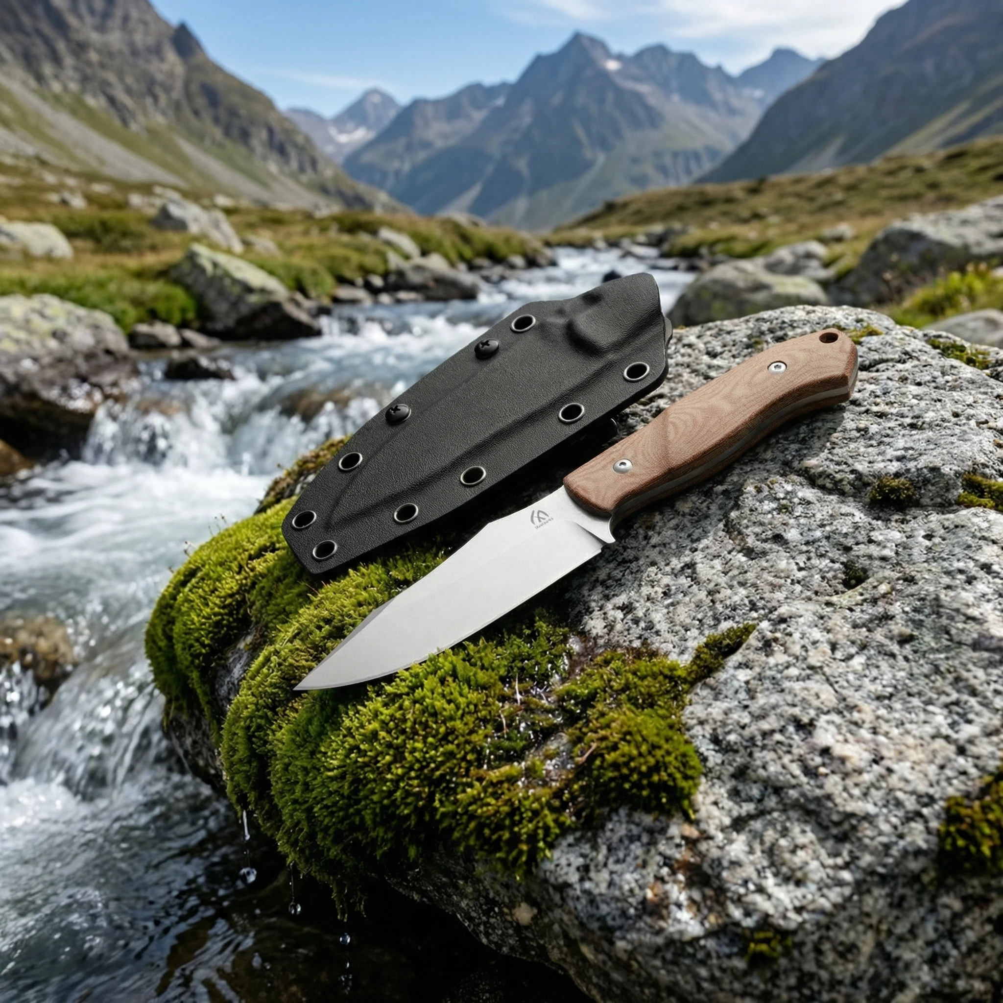 Cuchillo de hoja fija con mango G10 y funda