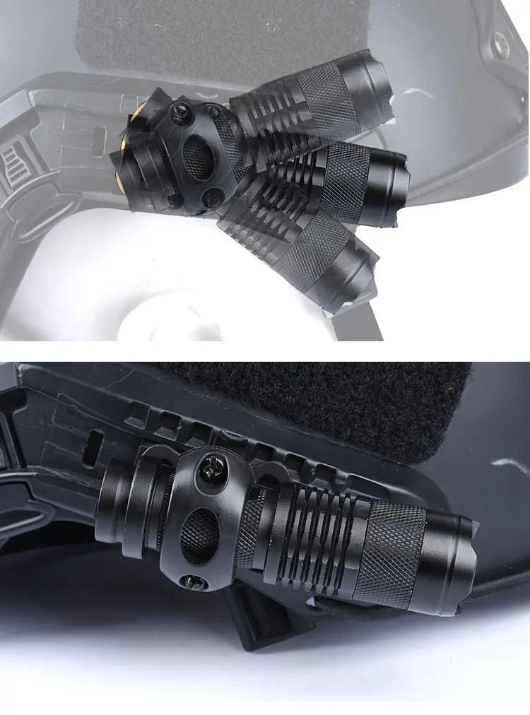 Casco con iluminación en uso en bosque