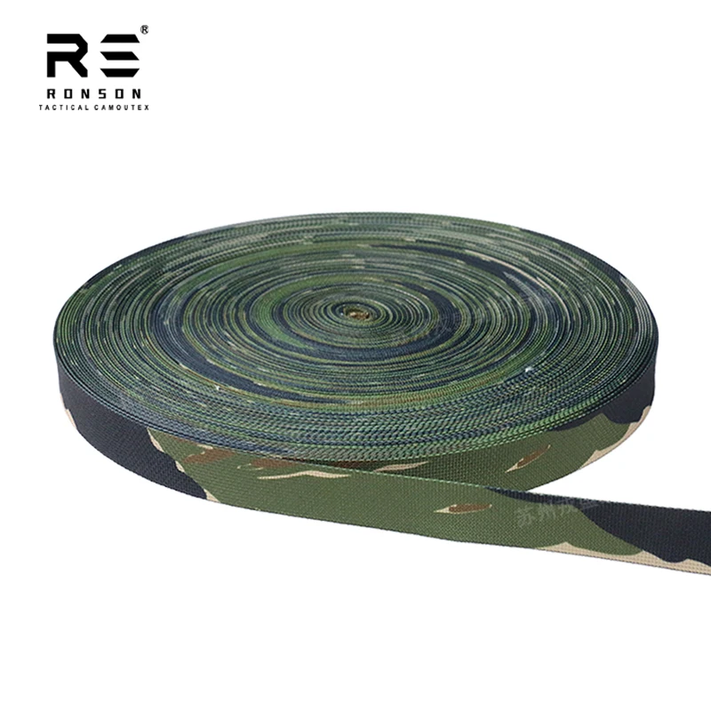 Cinta camuflaje táctica de nylon rayas tigre azul-negro para mochila