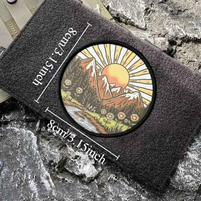 Parche táctico morale paisaje amanecer – Insignia velcro para ropa y mochila - imagen 3