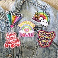 Parche termoadhesivo bordado de frases inspiradoras para ropa