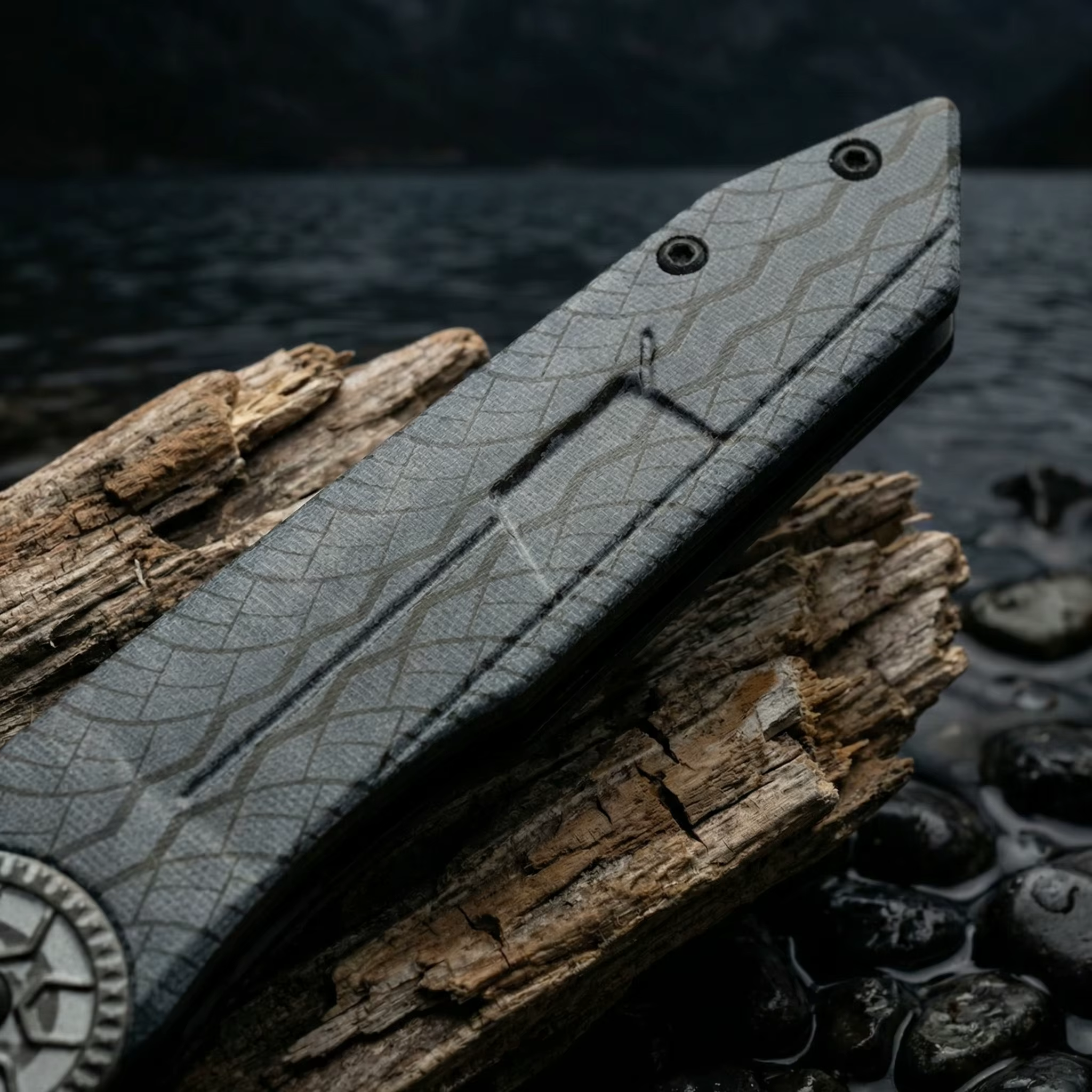 Cuchillo plegable táctico de acero con funda para senderismo - imagen 5