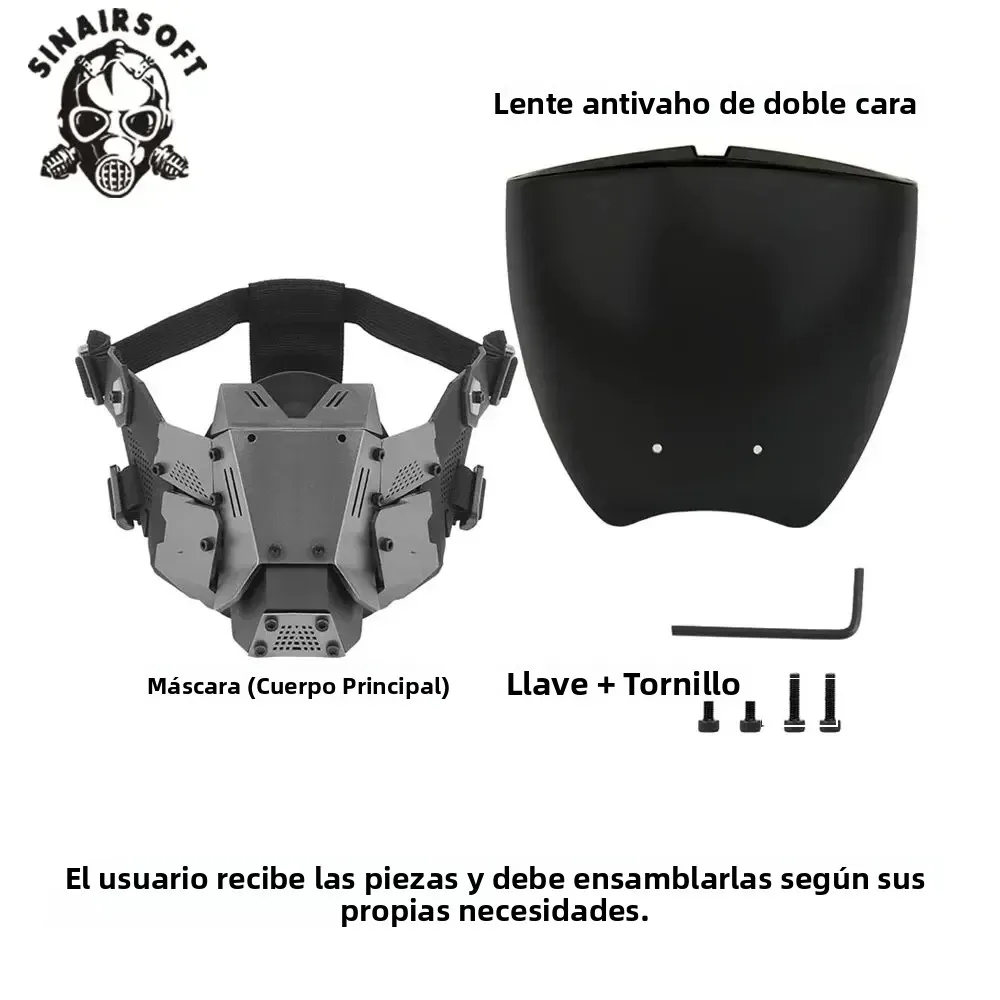 SINAIRSOFT Máscara de protección para airsoft, transpirable y antivaho