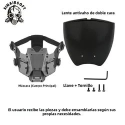 SINAIRSOFT Máscara de protección para airsoft, transpirable y antivaho