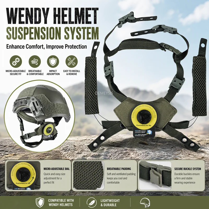 Correa de suspensión ajustable casco táctico Wendy acolchado interior - imagen 4