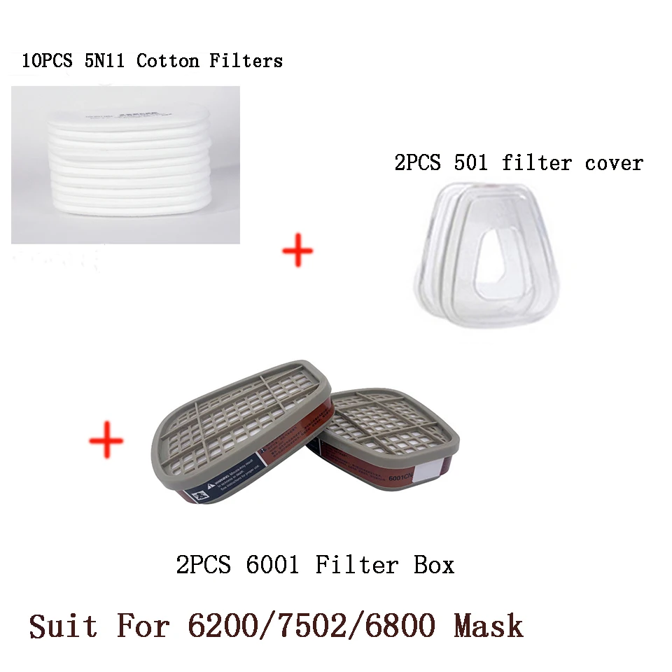 3M Filtros 5N11 para mascarillas 6200 7502 6800 algodón