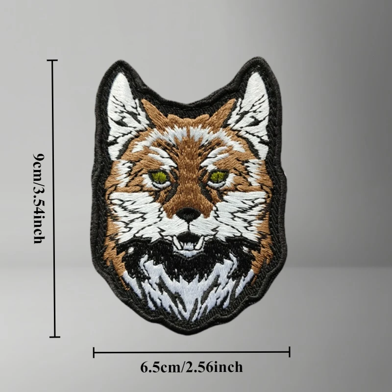 Parche bordado táctico zorro marrón – insignia militar para mochila - imagen 2