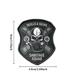 Skulls & Gears Parche táctico gancho-bucle Brigada Sabotaje mochilas