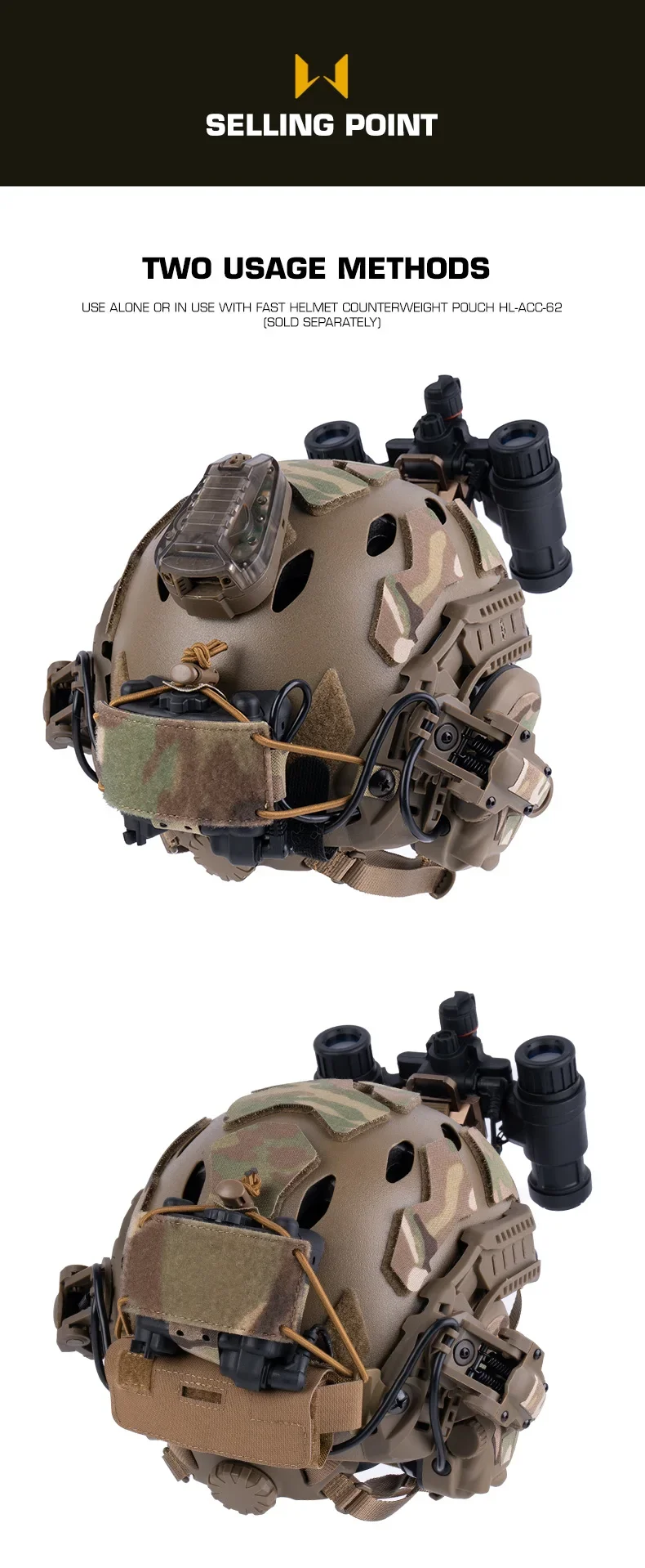 Caja de batería táctica NVG en color Coyote Brown