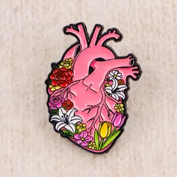 Broches esmalte médicos flor corazón cerebro – Accesorios para ropa mochila