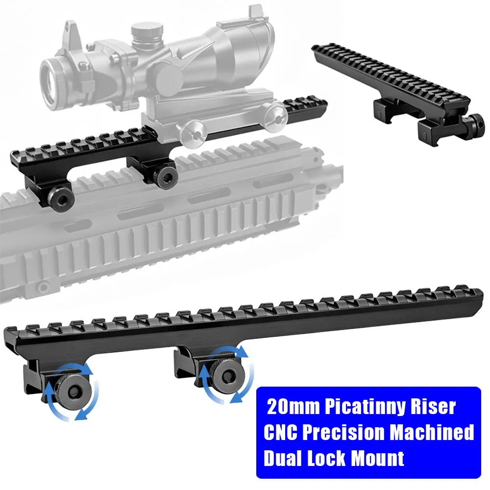 Adaptador elevador mira telescópica Picatinny Dovetail para rifle - imagen 5