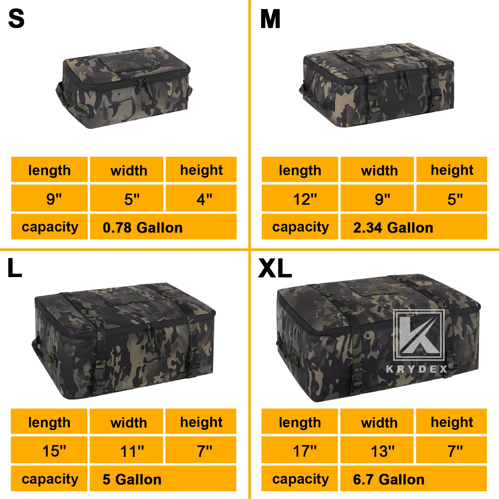 KRYDEX Bolsa táctica de viaje nailon 70D impermeable cremallera YKK - imagen 4