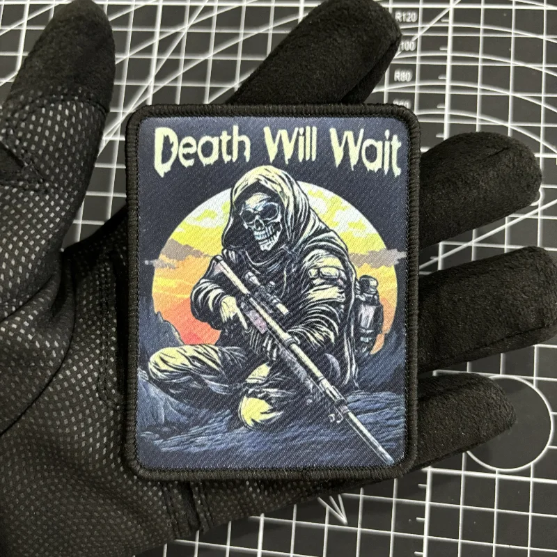 Parche táctico calavera Reaper - gancho y bucle para mochila