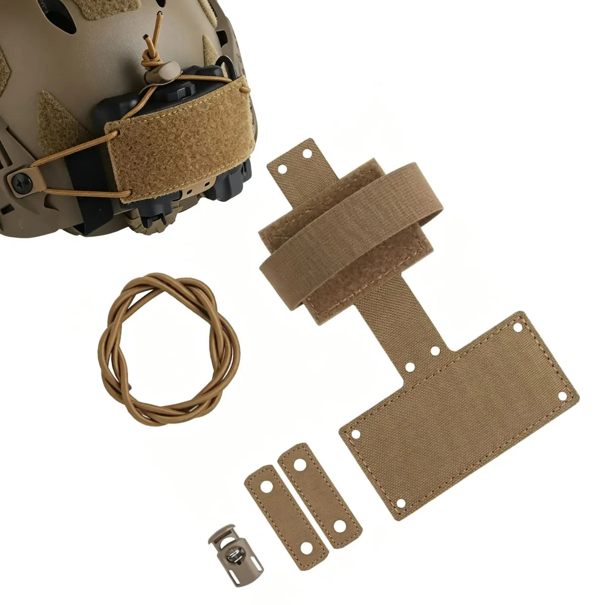 Casco táctico soporte trasero con bolsa contrapeso NVG y hebilla rápida - imagen 4