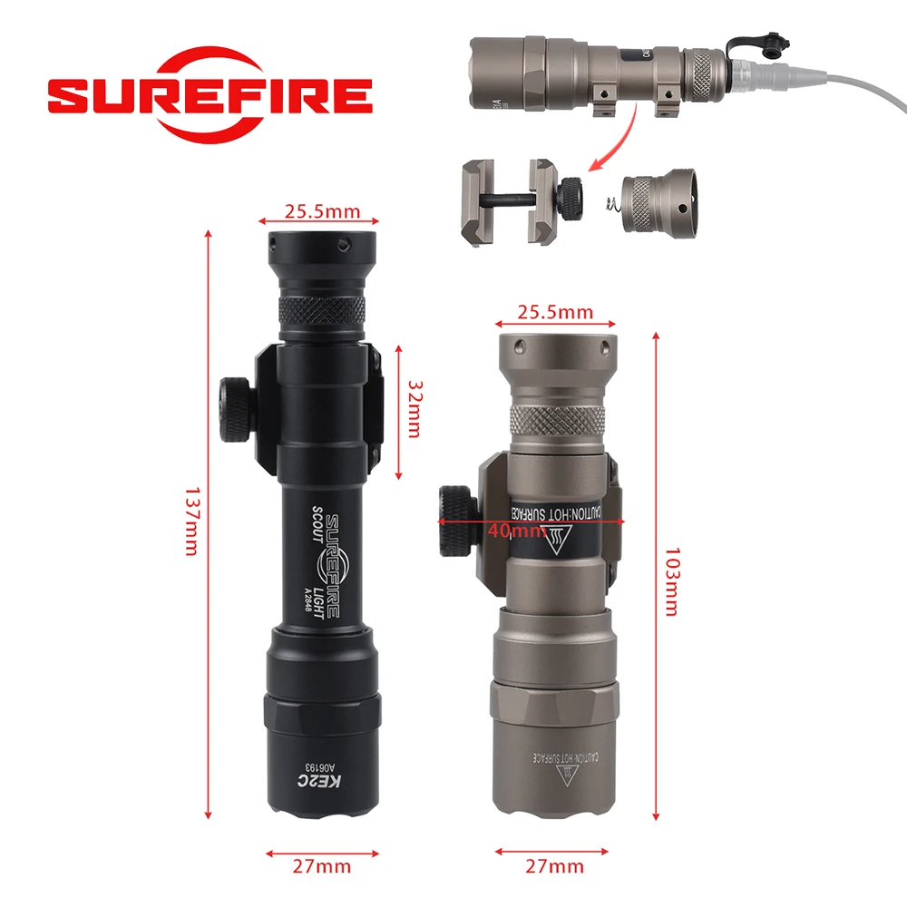 SureFire M300 M600 Linterna táctica con interruptor presión Picatinny - imagen 3