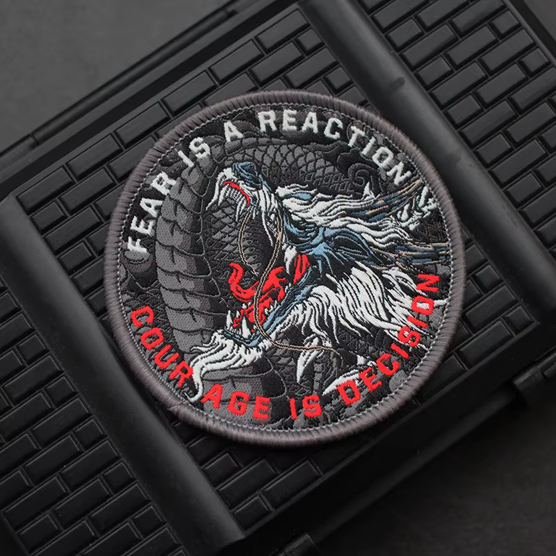 Parche bordado dragón zodiaco – Brazalete táctico para ropa y mochila