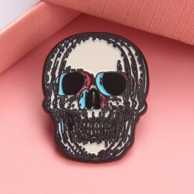Gittarak broche gótico calavera esmaltada – Halloween - imagen 2