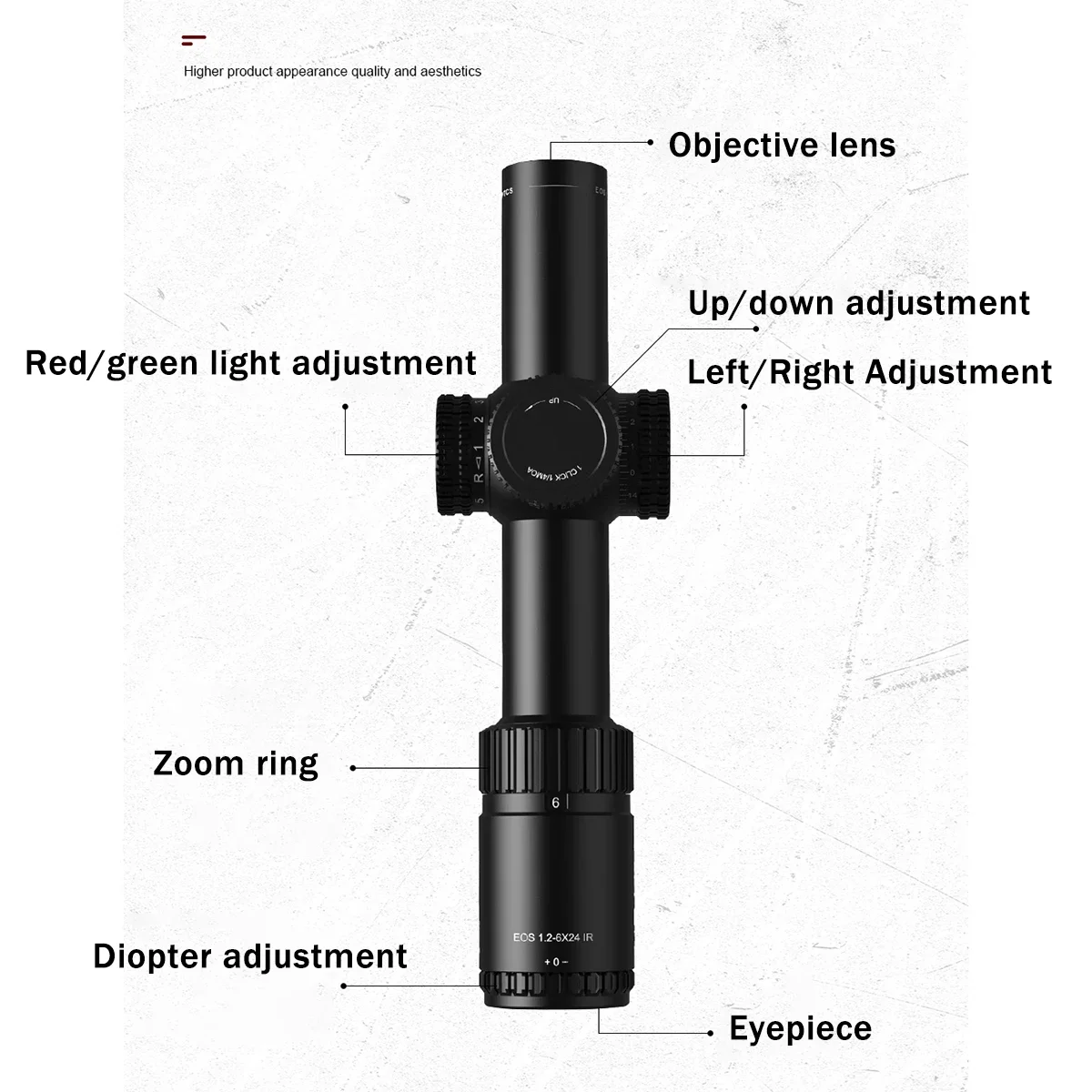 EOS Mira telescópica táctica iluminada rojo y verde para Picatinny - imagen 2