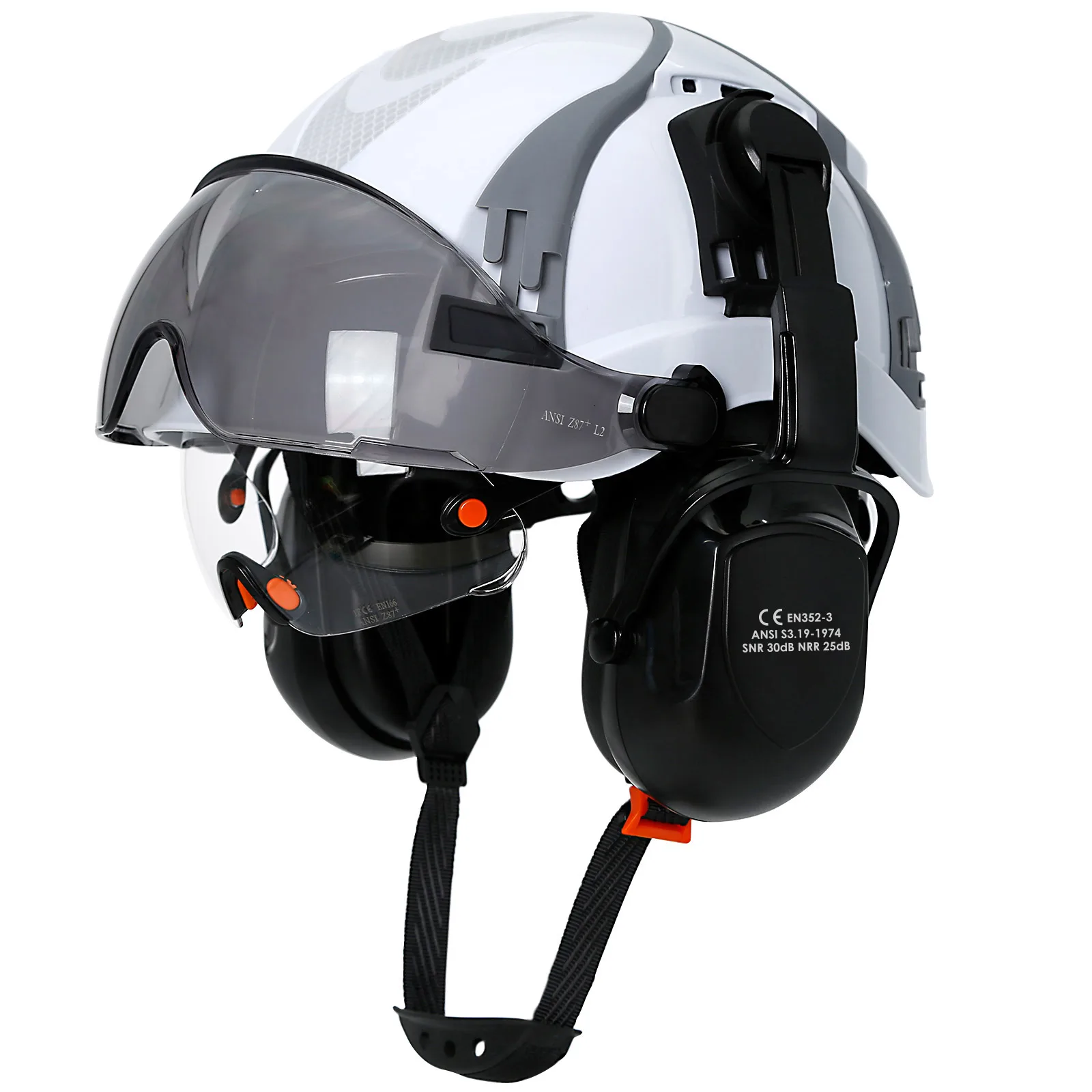 Casco de seguridad CE industrial con ranuras de ventilación ajustables
