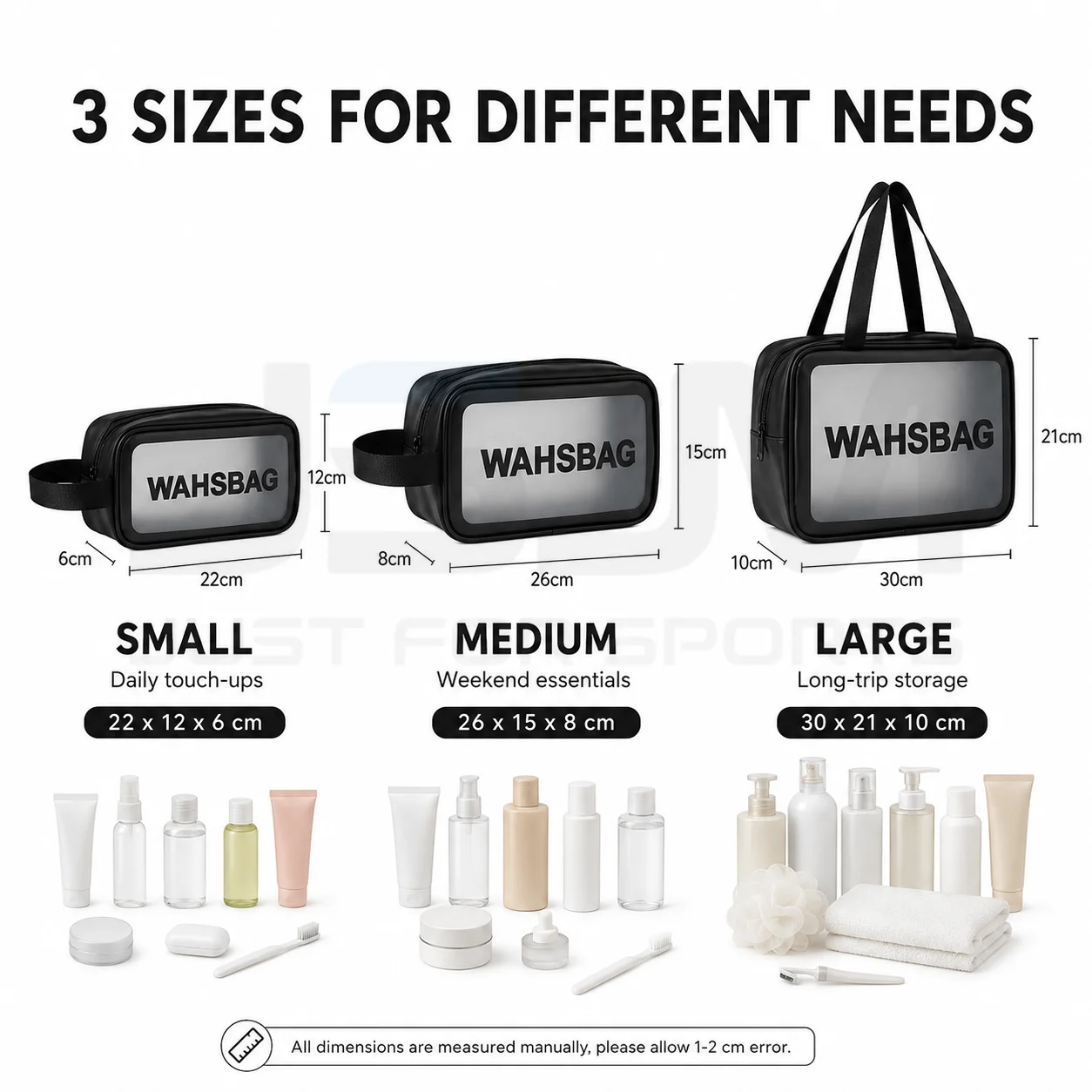 Bolsa impermeable organizador de cosméticos transparente para viaje - imagen 5