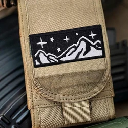 Parche táctico bordado Mountain Star para chaleco y mochila con velcro