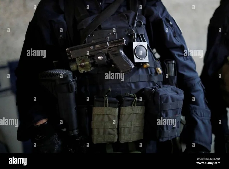 Bolso variado cuadrado y módulos Molle en azul marino