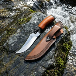Cuchillo fijo de exterior con funda para camping y senderismo