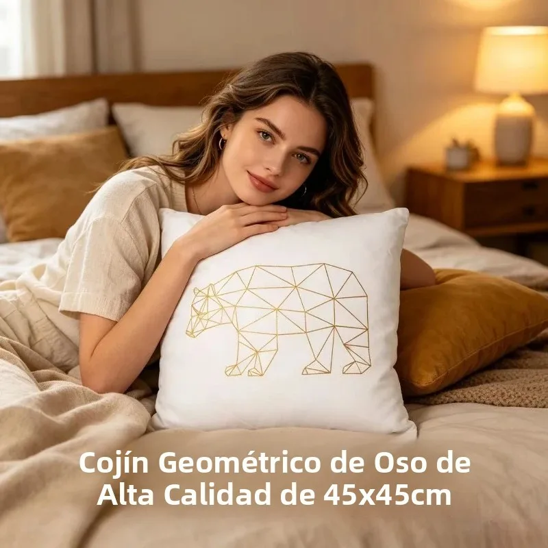 Cojín decorativo nórdico de gamuza con funda extraíble lavable - imagen 4
