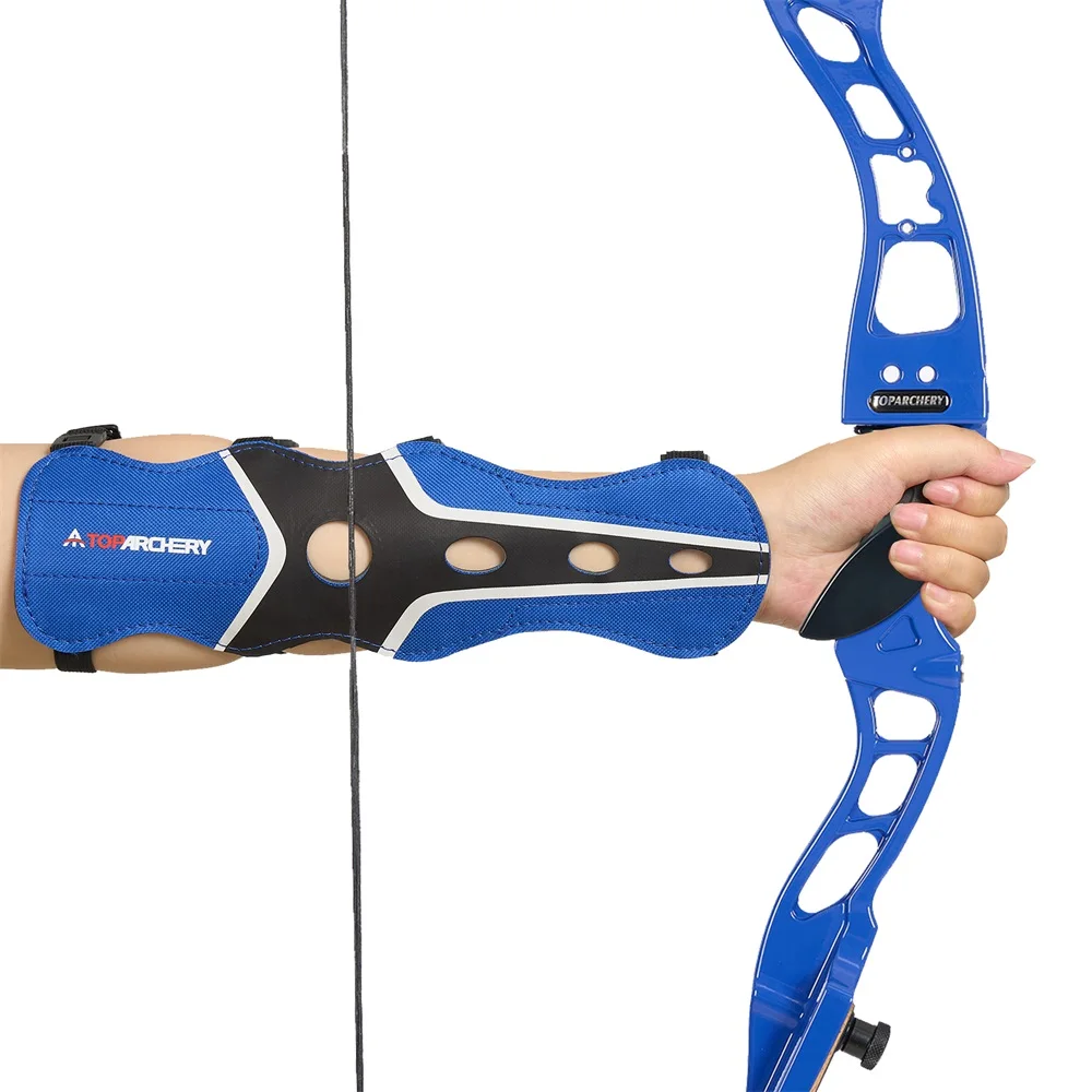 Protector de brazo tiro con arco ajustable PU y correas para caza - imagen 4