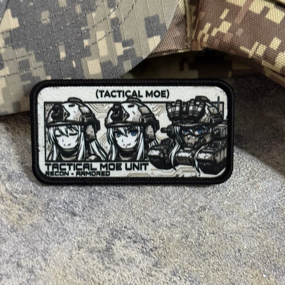 Parche táctico con gancho y bucle de chica anime motera - imagen 2