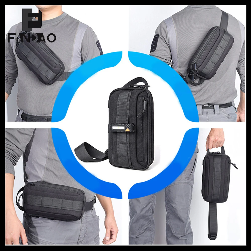 Bolsa táctica MOLLE para hombro, multifunción, gran capacidad, acampada y senderismo