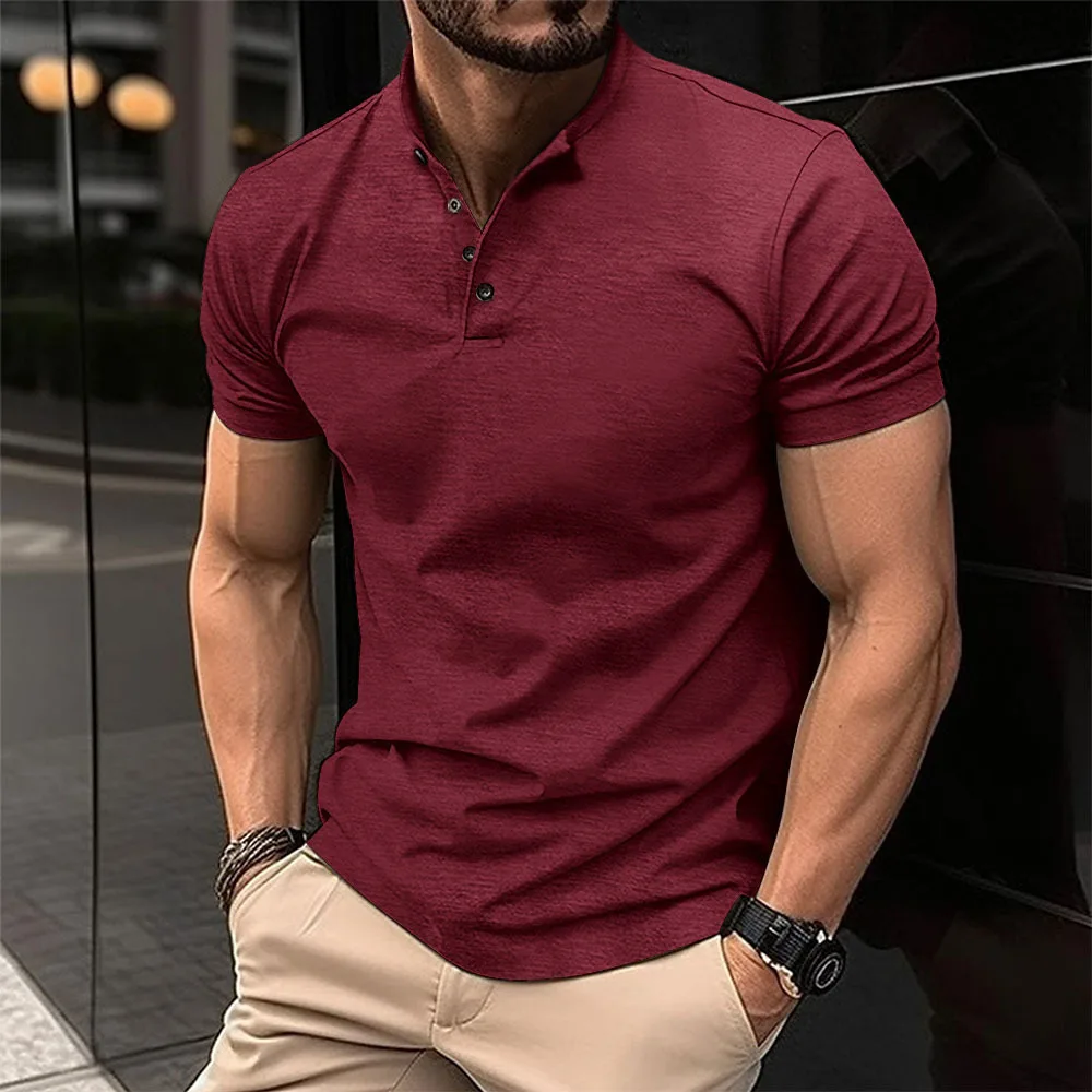 Detalle de cuello Henry y tejido para verano