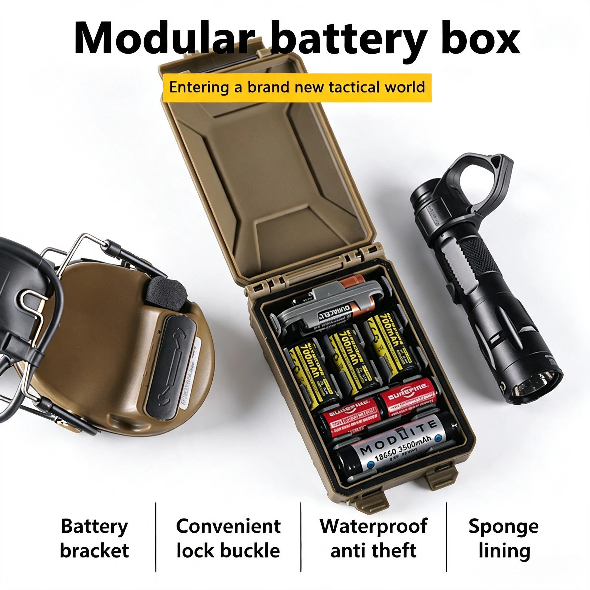 Caja táctica MOLLE baterías – Almacenamiento modular para chaleco