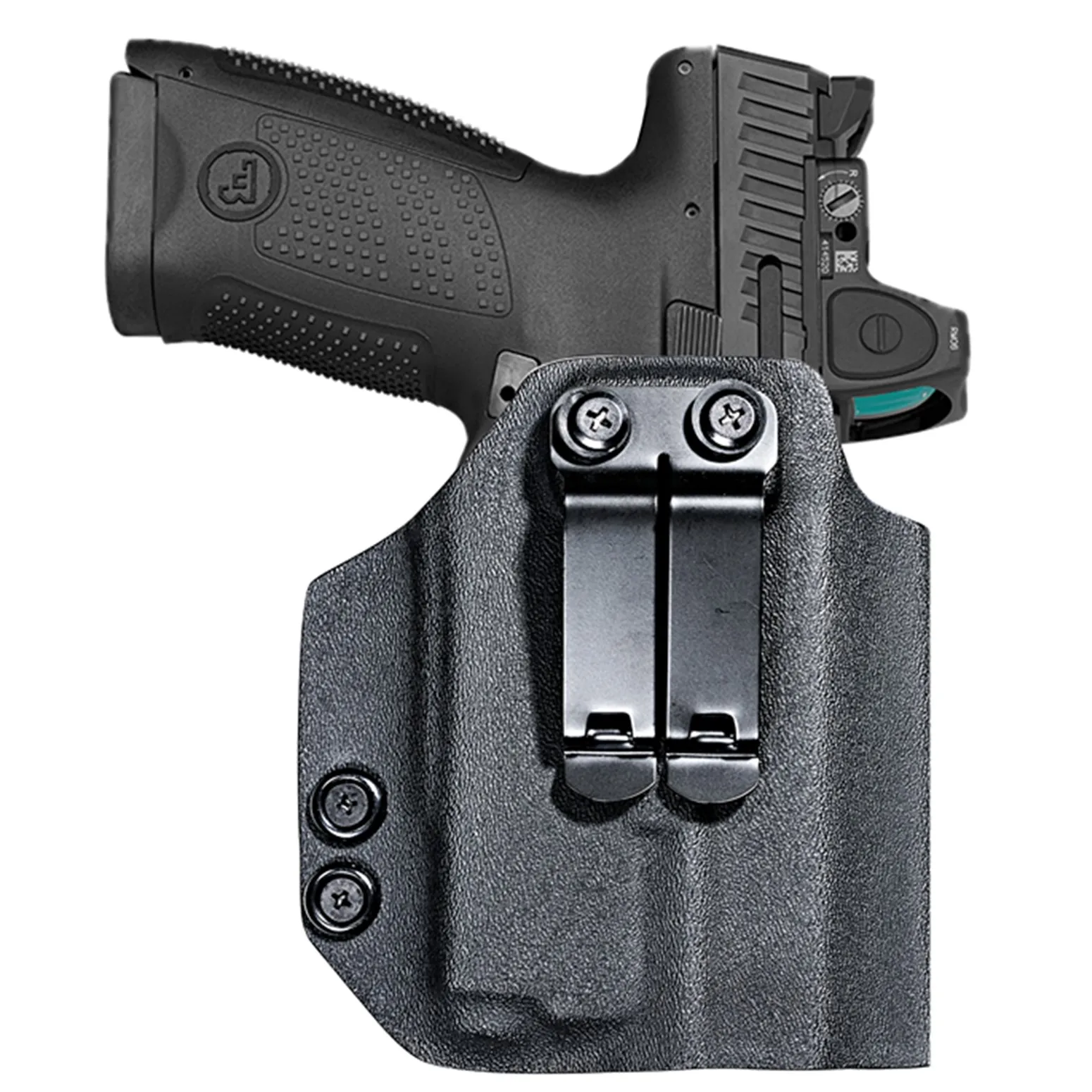 Perfil de la funda Kydex con clip para cinturón