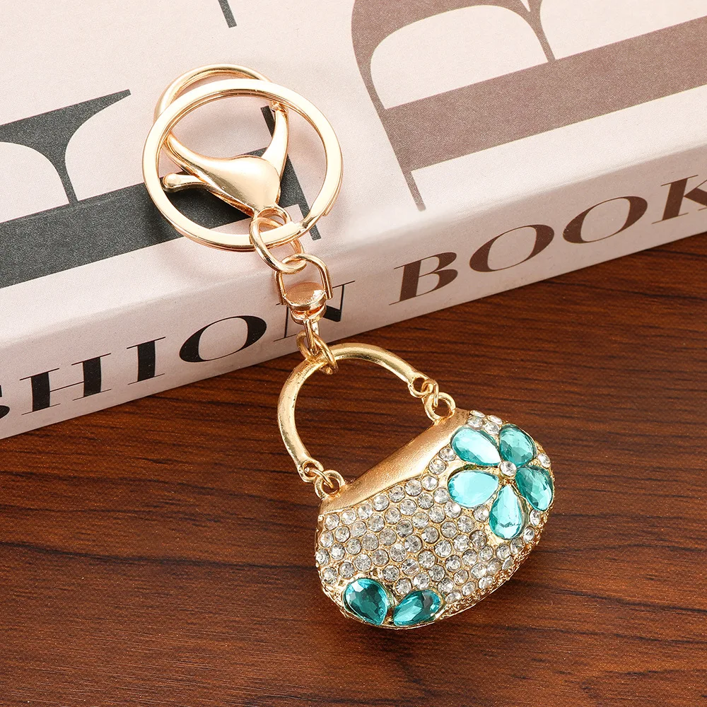 Llavero de cristal para mujer con diseño brillante