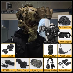 Casco táctico NVG para Airsoft con máscara, auriculares y gafas