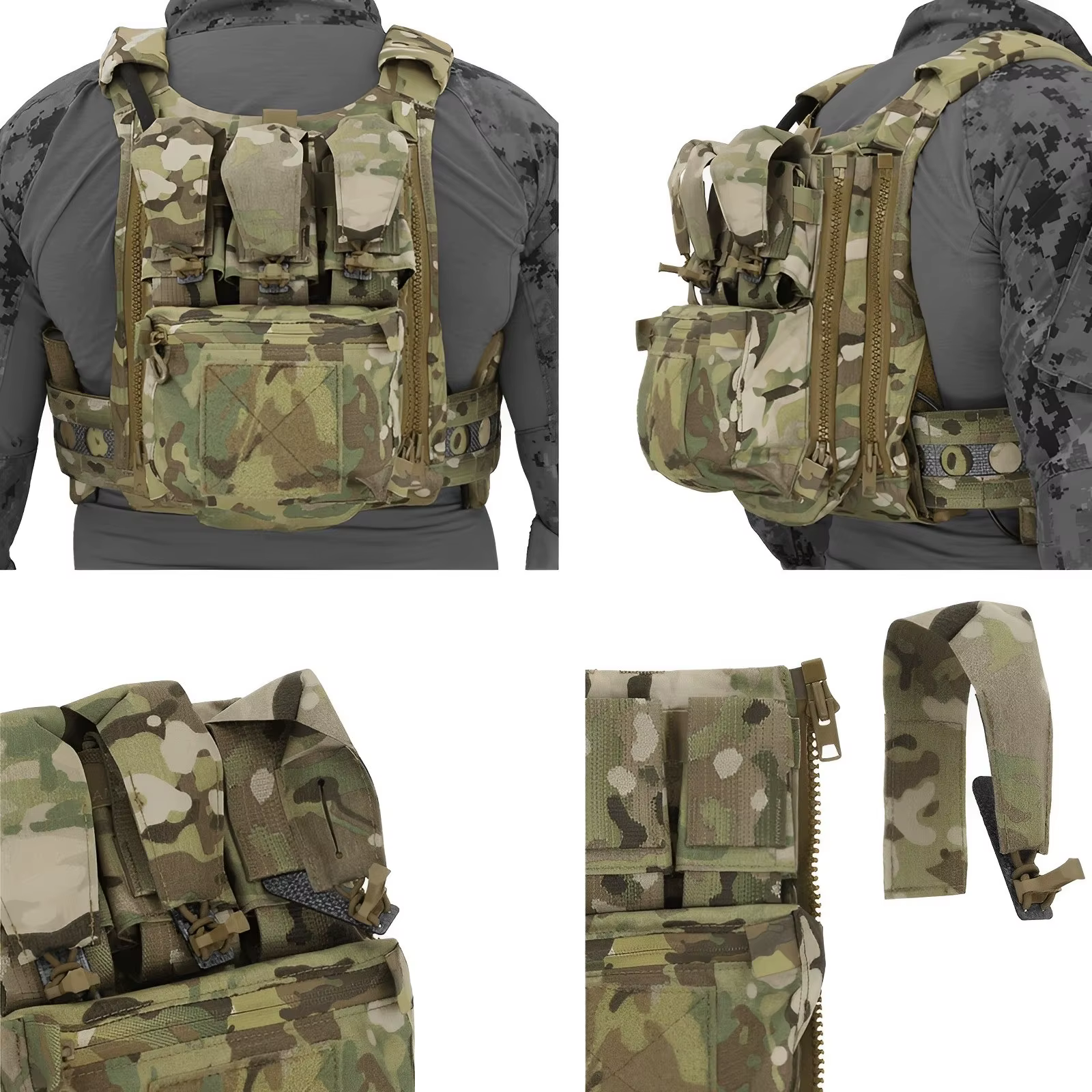 Banger panel trasero táctico MOLLE para airsoft con bolsillo expansión - imagen 4