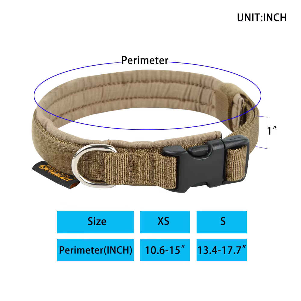 Collar táctico para perro de nylon resistente, ajustable outdoor - imagen 3