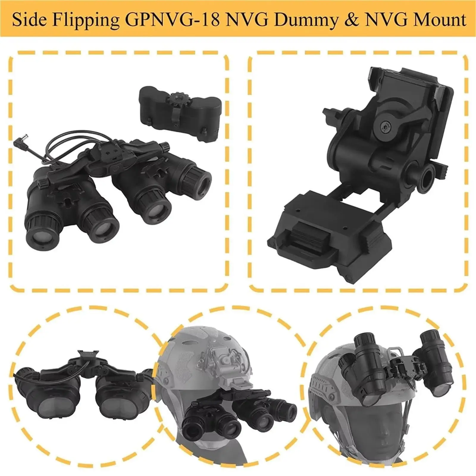 Casco táctico airsoft con NVG abatible y headset PJ - imagen 5