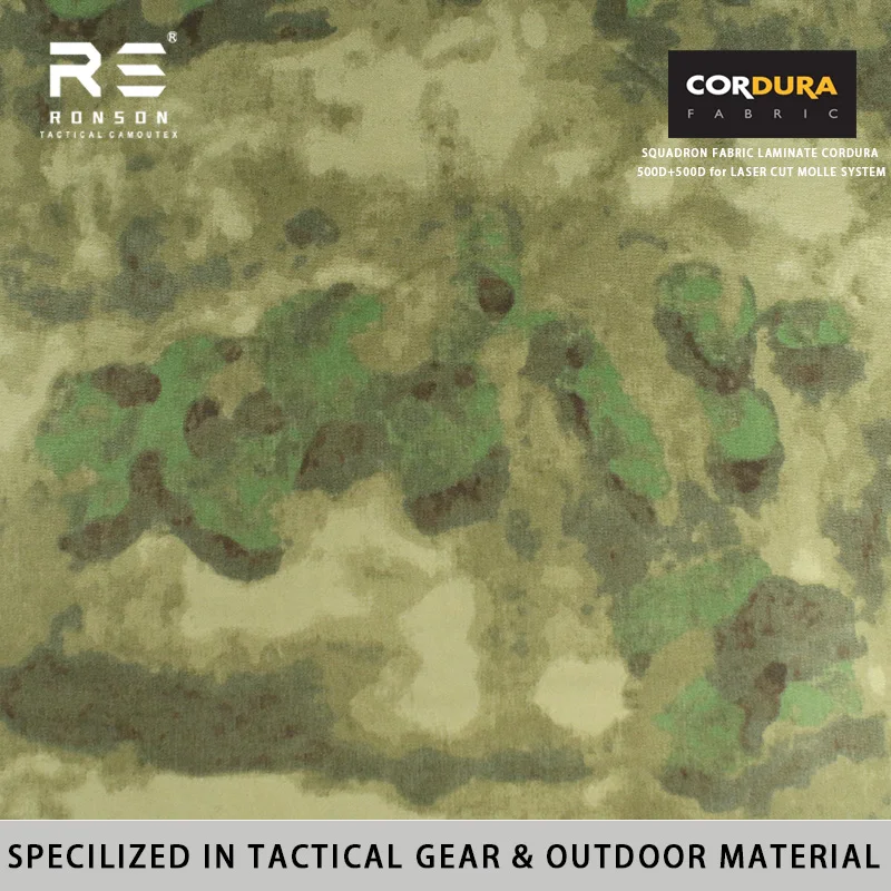 Tela de Cordura laminada A-TACS-FG Woodland camuflaje