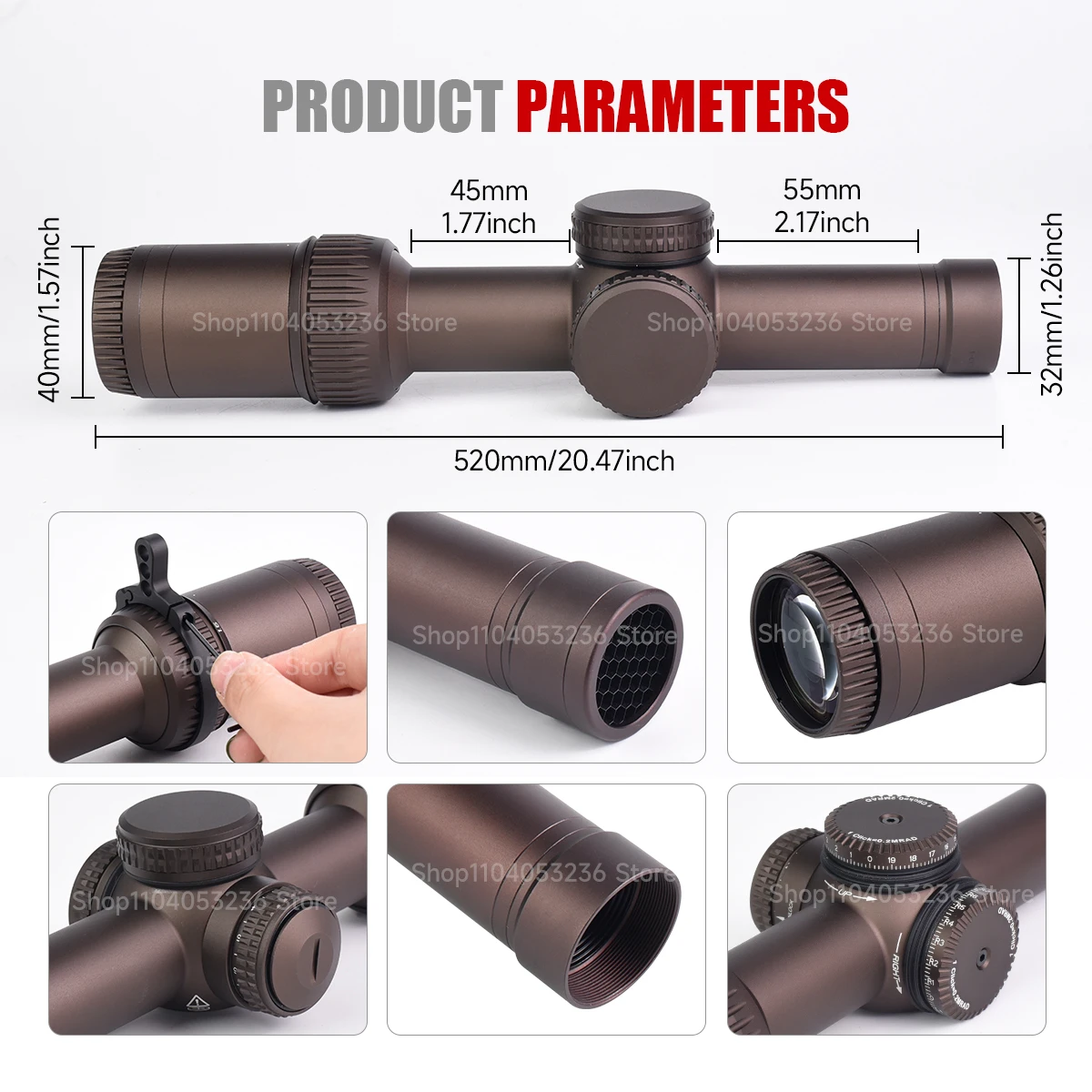 Cuerpo del visor con tubo de 30 mm