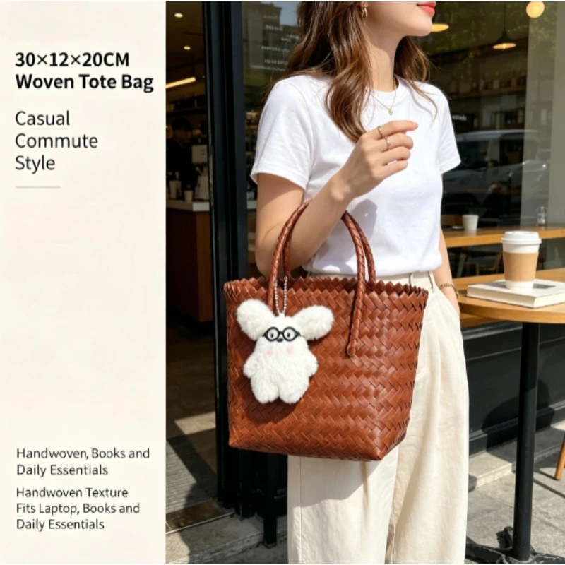 Bolso de paja retro gran capacidad para playa y paseo - imagen 2