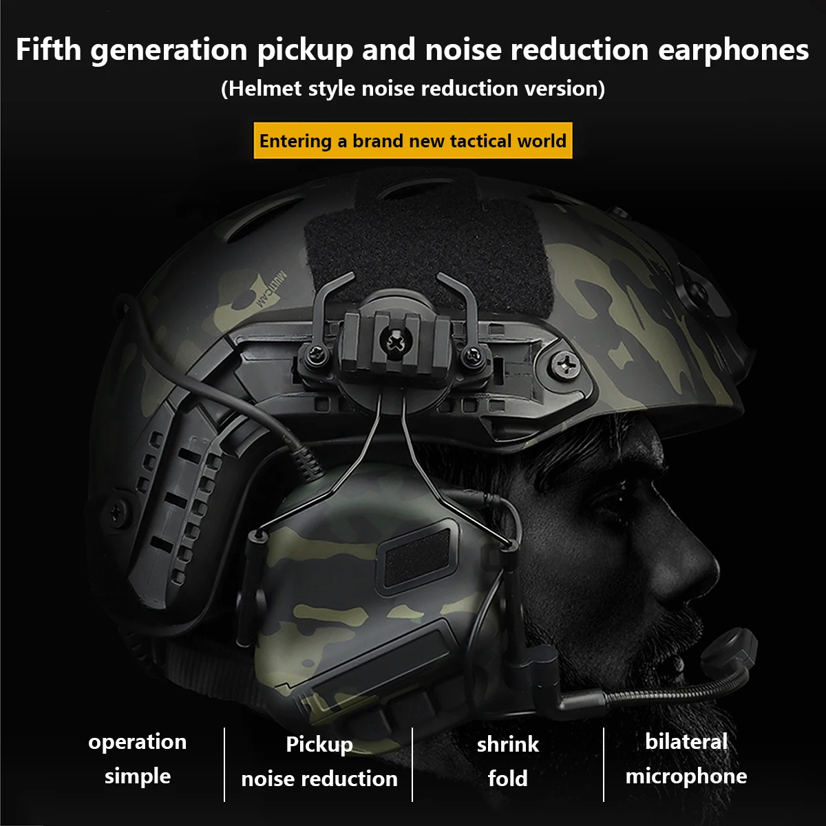 Auriculares tácticos Gen5 montados en casco