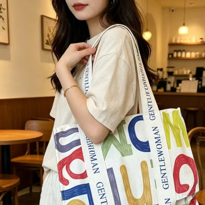 Bolso de lona gran capacidad para mujer, vista general