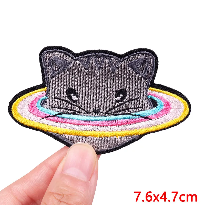 Parche termoadhesivo bordado dinosaurio gato zorro para ropa táctica - imagen 2