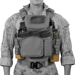 Chaleco táctico estilo SC MOLLE portaplacas con bolsa radio y aletas