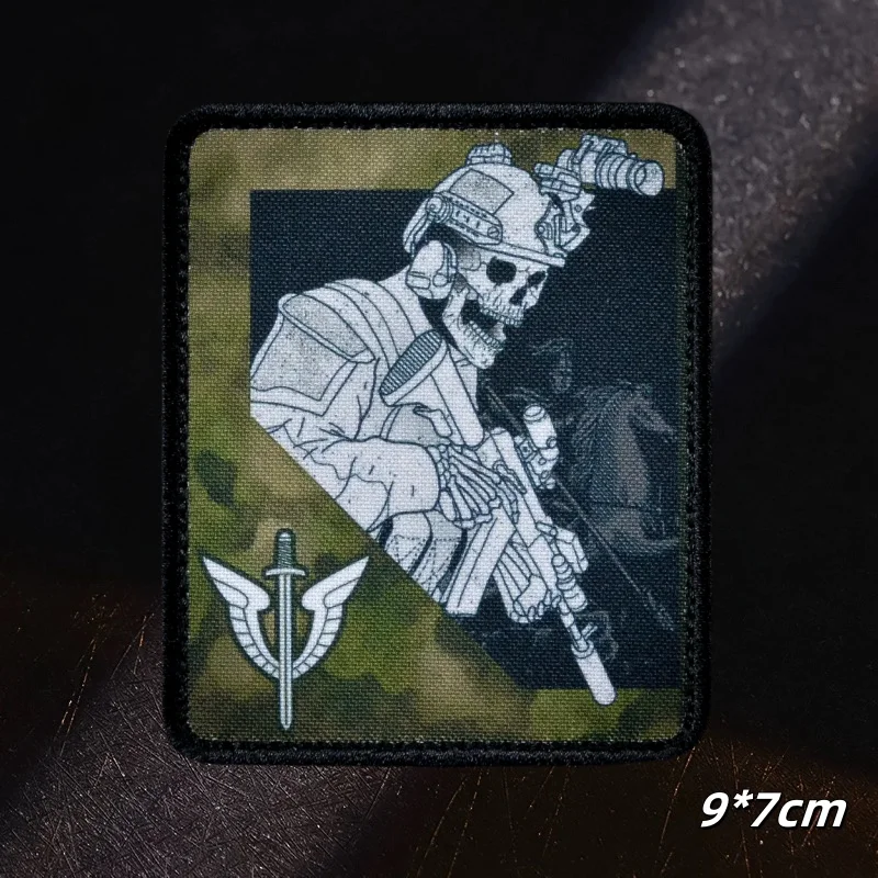 Insignia de calavera táctica para mochila