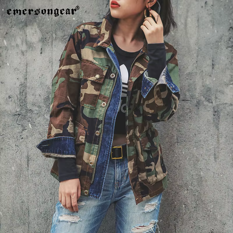 Chaqueta táctica BDU mujer – Estilo militar vintage vaquero - imagen 2