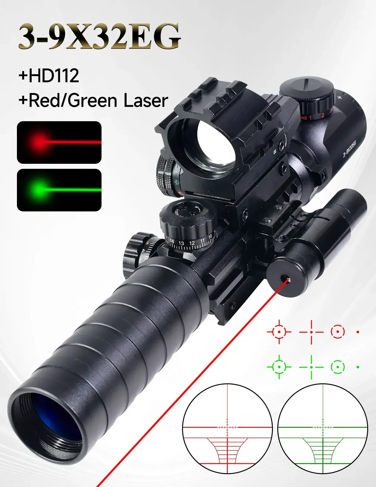 Mira óptica para rifle 3-9X32EG vista frontal