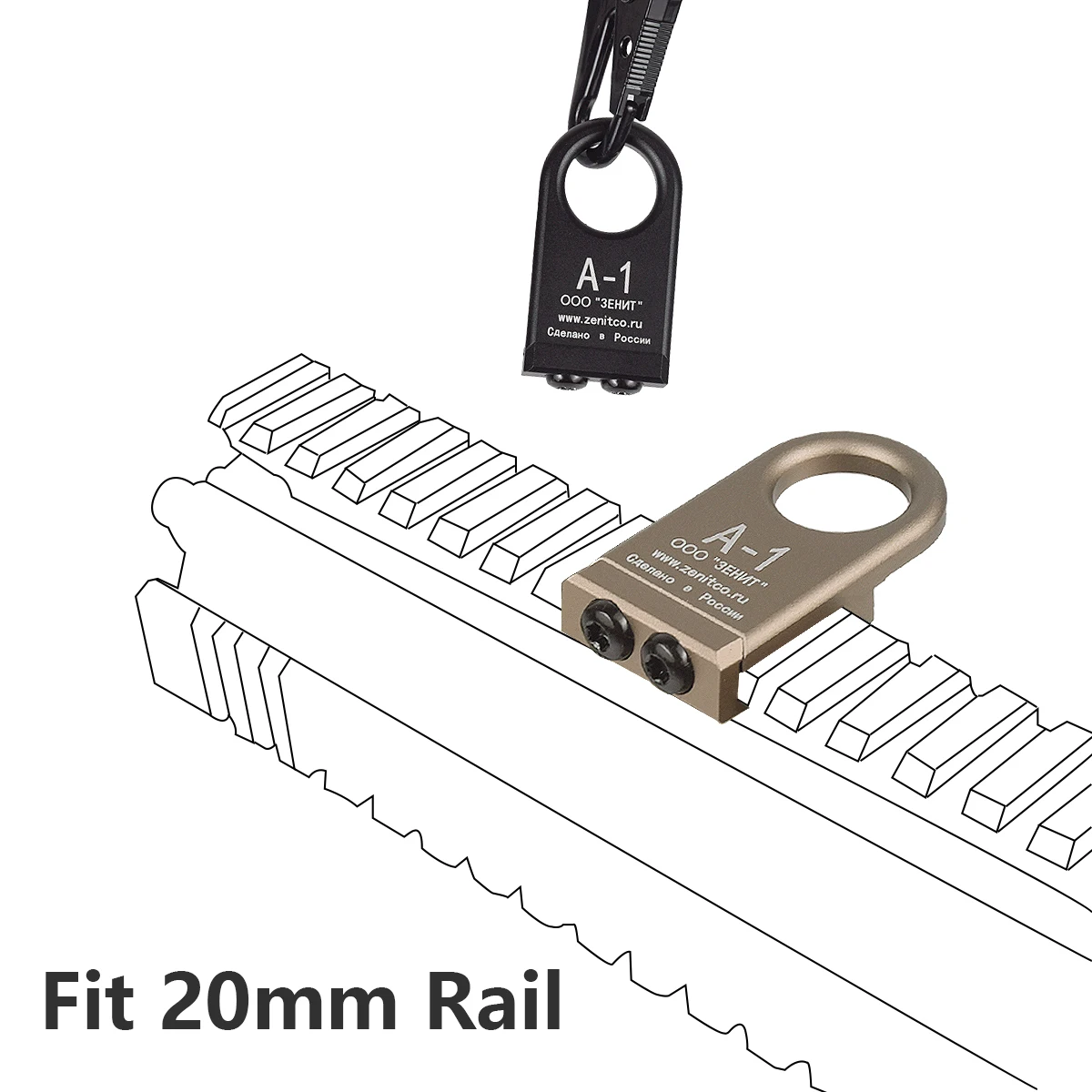 Compatible con rieles de 20 mm